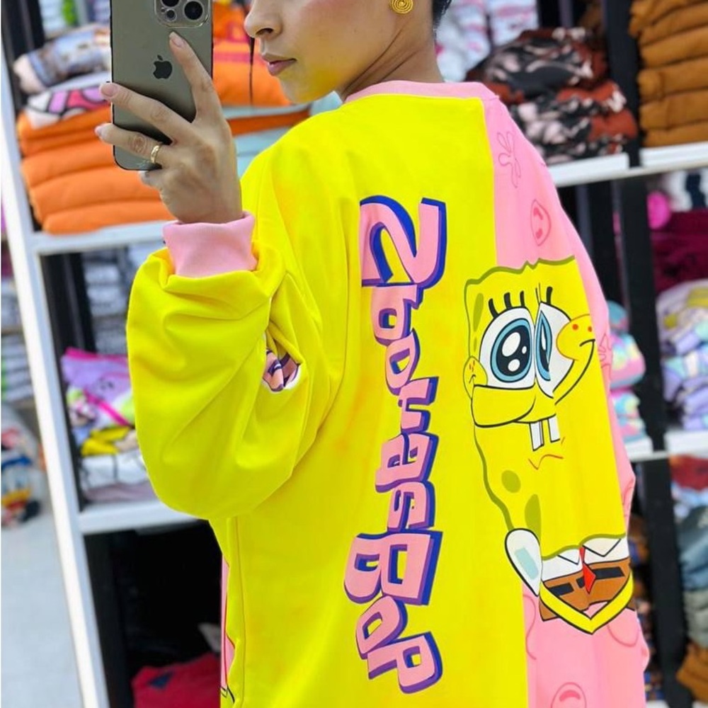 SpongeBob SquarePants Yellow and Pink Sweatshirt